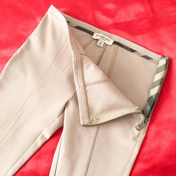 Burberry Tan paneled leggings